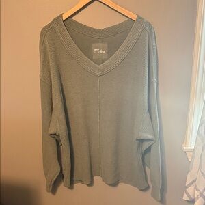 Aerie V-Neck Sweater in Sage